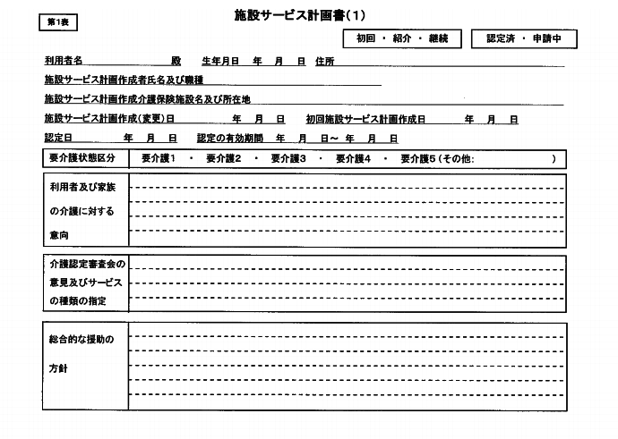 ケアプラン（介護サービス計画）