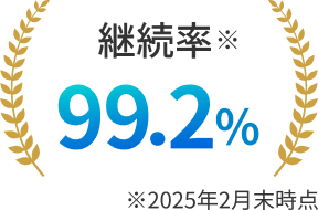 契約継続率99.2%